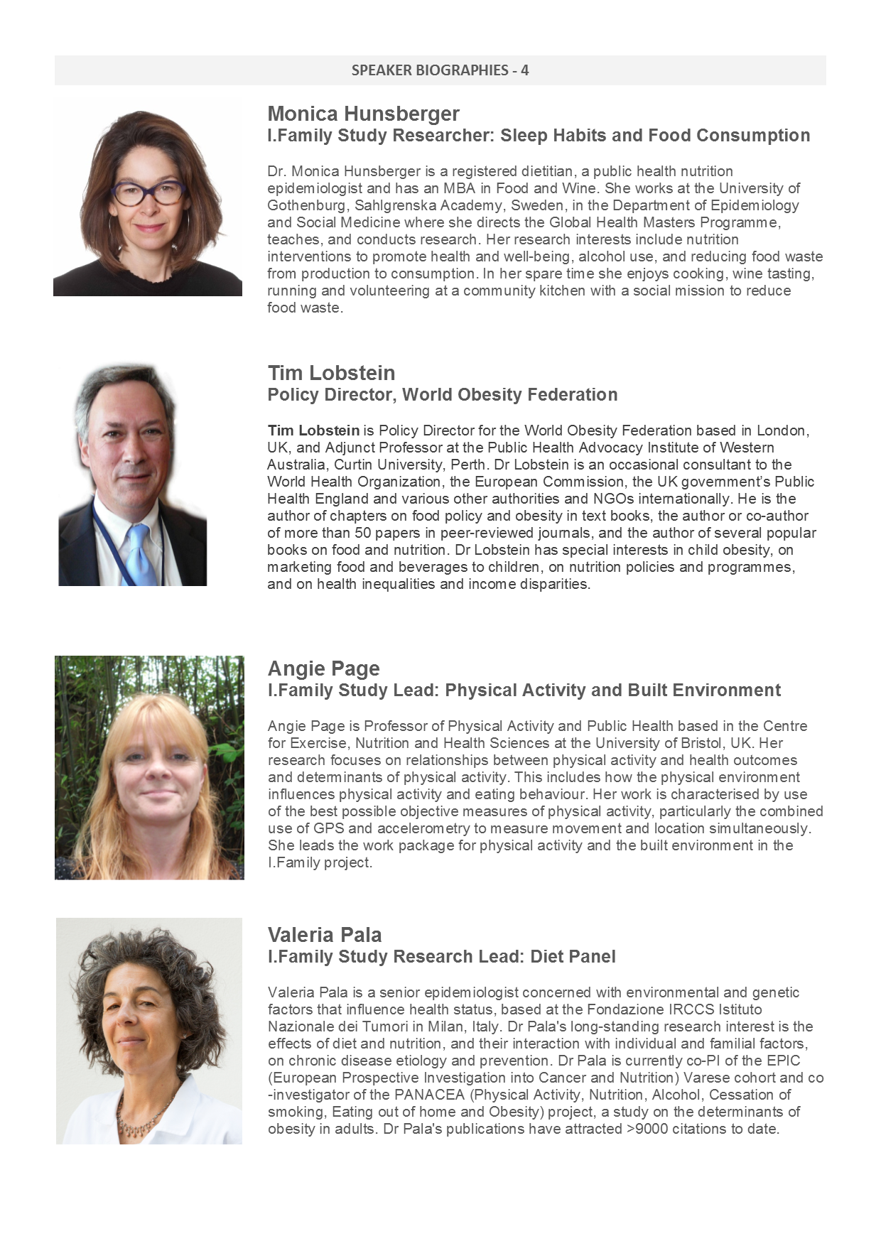 Speaker And Chair Biographies I Family